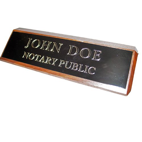 Illinois Notary Walnut Desk Sign